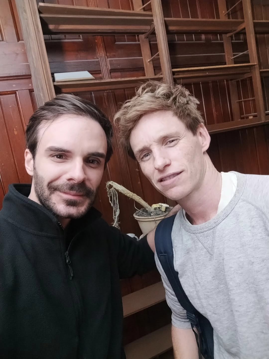 Radu Mateucă with Eddie Redmayne on set